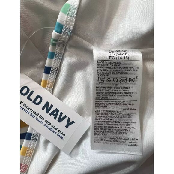 Old Navy Bikini Bottom Size XL(14-16) Vertical Stripe Multicolor Full Coverage - Picture 7 of 9